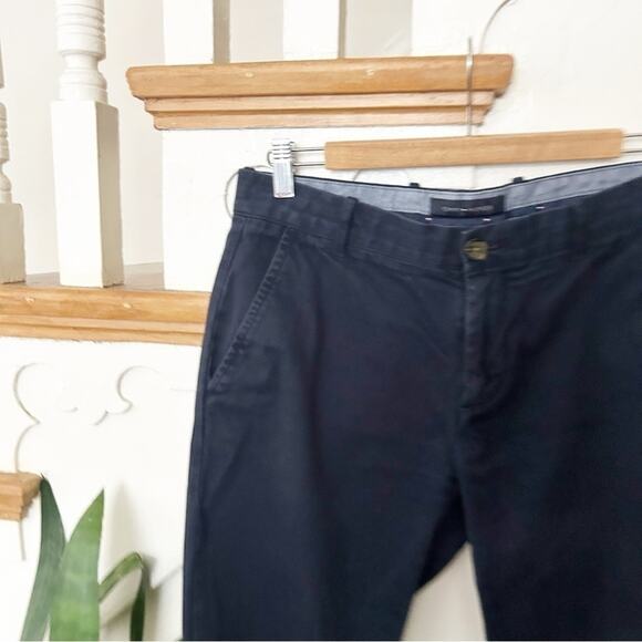 Tommy Hilfiger Mens Navy Blue Khaki Pants Straight Leg Pockets Officewear 30x30 - Picture 2 of 7